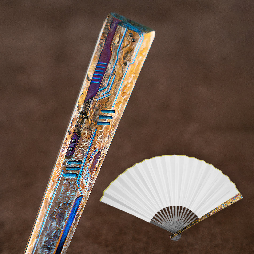 QiYuan: the Titanium Hand-carved Folding Fan-Warship