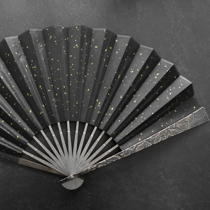 BuRan: the Titanium Hand carved Folding Fan- Rockery