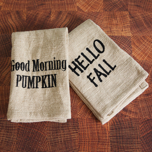 Fall Quote Cotton & Linen Tea Towel