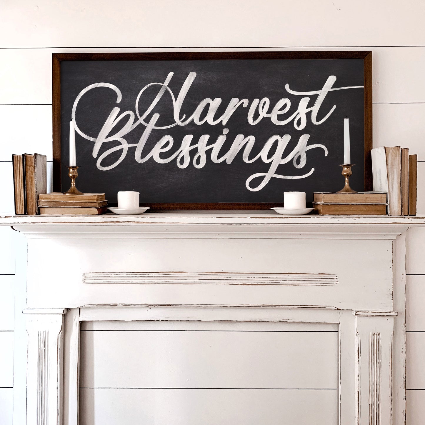 Smallwoods "Harvest Blessings" Sign with Wooden Frame