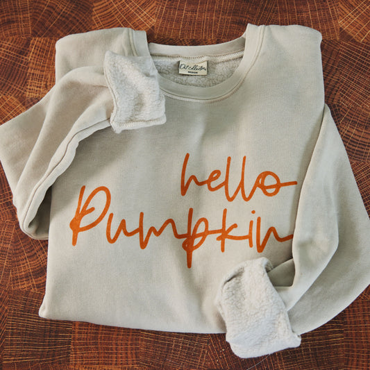 White Hello Pumpkin Sweatshirt